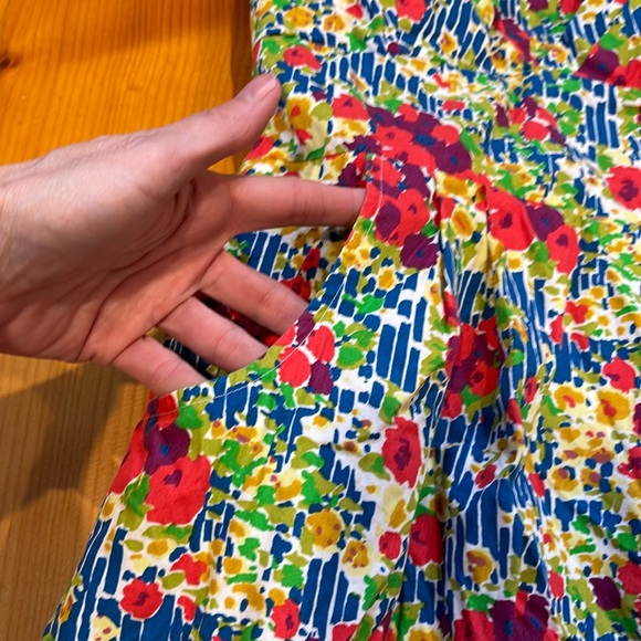 GIRLS FROM SAVOY 0 Vintage Floral Garden Party Halter Dress Smocked - Picture 2 of 10